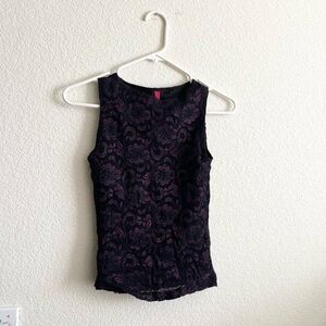 vintage high neck lace tank top